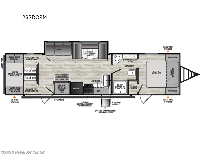 2026 Coachmen Clipper 6K Series 282DORM - New Travel Trailer For Sale by Royal RV Center in Middlebury, Indiana features Slideout