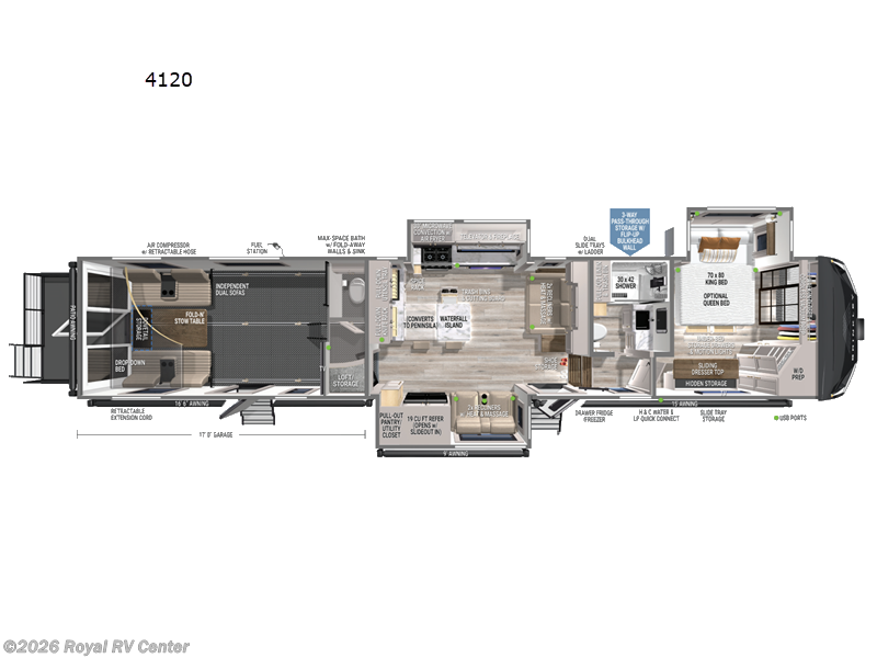 2026 Brinkley RV Model G 4120 - New Toy Hauler For Sale by Royal RV Center in Middlebury, Indiana features Slideout