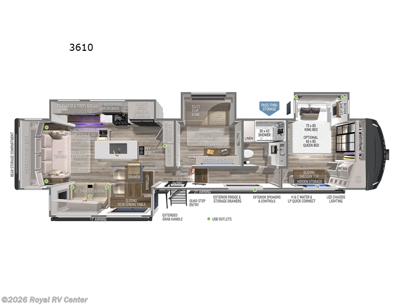 2026 Brinkley RV Model Z 3610 - New Fifth Wheel For Sale by Royal RV Center in Middlebury, Indiana features Slideout
