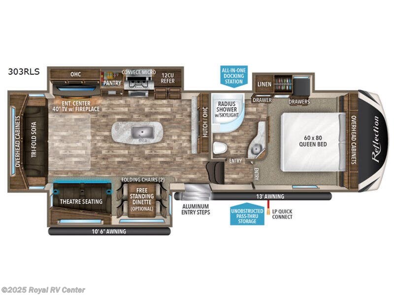 2019 Grand Design Reflection 303RLS - Used Fifth Wheel For Sale by Royal RV Center in Middlebury, Indiana features Slideout