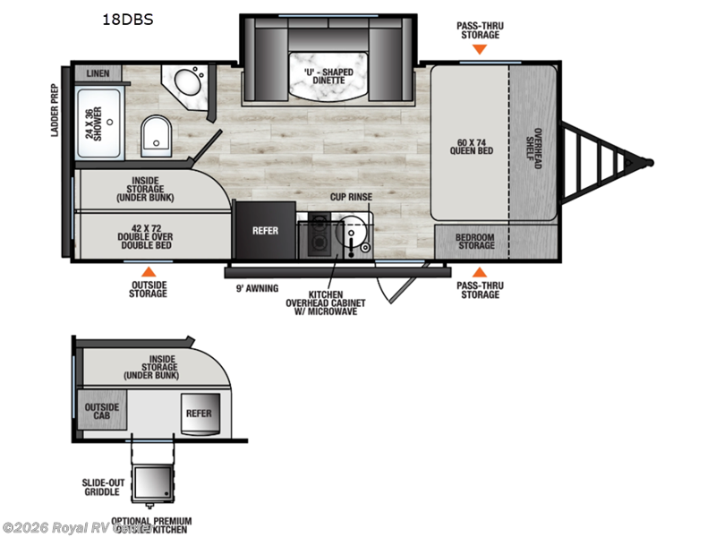 2026 Coachmen Clipper 4K Series 18DBS - New Travel Trailer For Sale by Royal RV Center in Middlebury, Indiana features Slideout