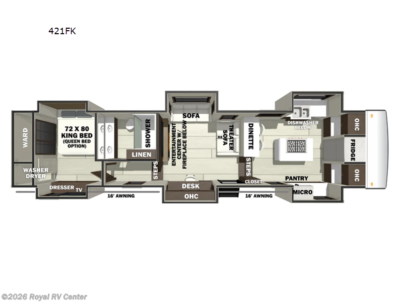 2026 Forest River RiverStone 421FK - New Fifth Wheel For Sale by Royal RV Center in Middlebury, Indiana features Slideout