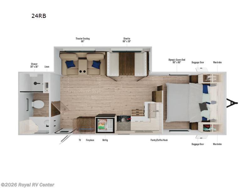 2026 Winnebago Access 24RB - New Travel Trailer For Sale by Royal RV Center in Middlebury, Indiana features Slideout