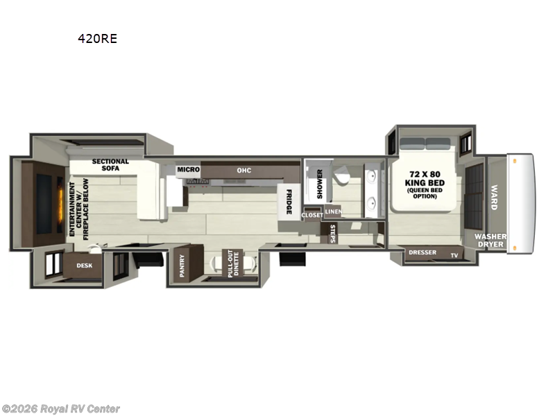2026 Forest River RiverStone 420RE - New Fifth Wheel For Sale by Royal RV Center in Middlebury, Indiana features Slideout