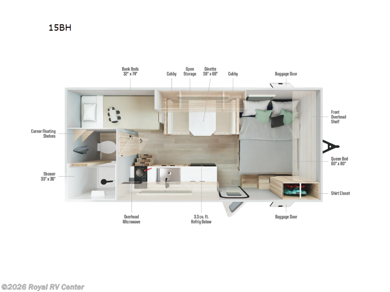 2026 Winnebago Access 15BH - New Travel Trailer For Sale by Royal RV Center in Middlebury, Indiana