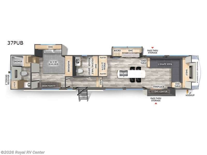 2026 Forest River Wildcat 37PUB - New Fifth Wheel For Sale by Royal RV Center in Middlebury, Indiana features Slideout