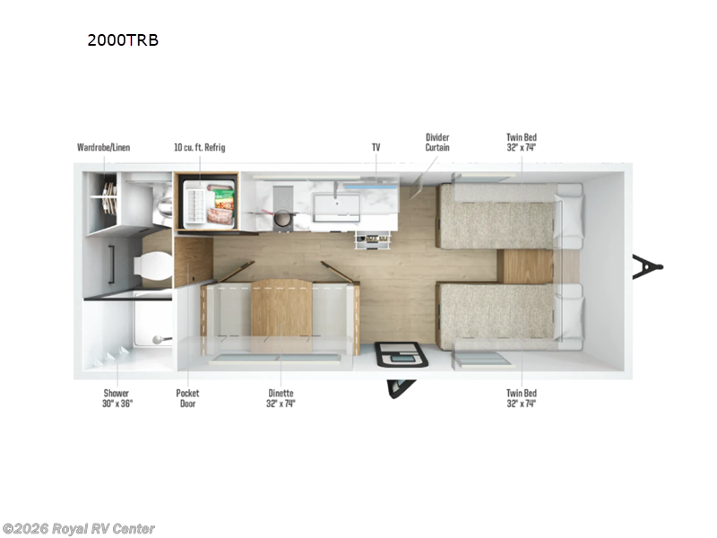2026 Winnebago Micro Minnie 2000TRB - New Travel Trailer For Sale by Royal RV Center in Middlebury, Indiana