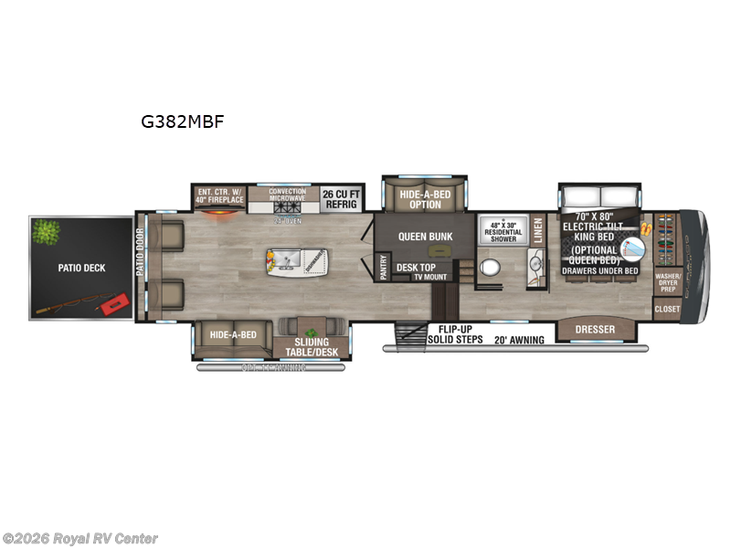 2025 K-Z Durango Gold G382MBF - Used Fifth Wheel For Sale by Royal RV Center in Middlebury, Indiana features Slideout