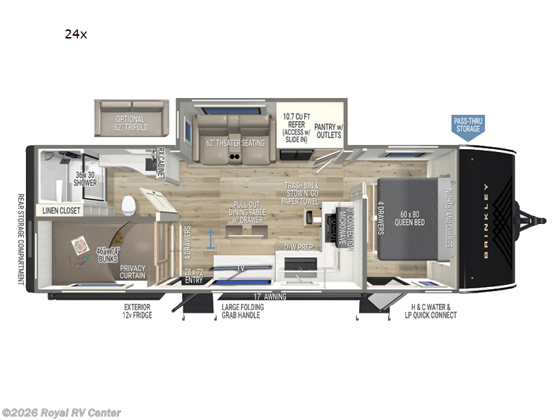 2026 Brinkley RV Model Ix 24x - New Travel Trailer For Sale by Royal RV Center in Middlebury, Indiana features Slideout