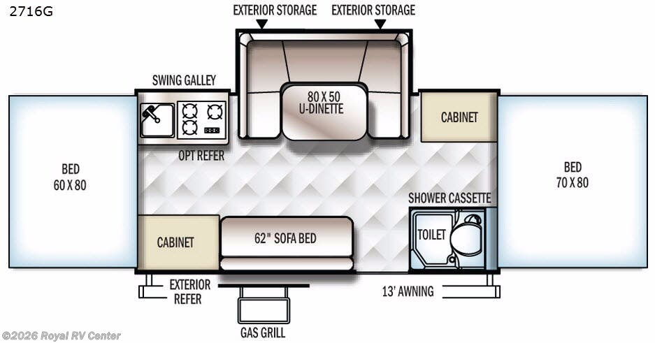 2017 Forest River Rockwood Premier 2716G - Used Popup For Sale by Royal RV Center in Middlebury, Indiana features Slideout