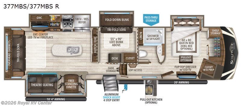 2020 Grand Design Solitude 377MBS - Used Fifth Wheel For Sale by Royal RV Center in Middlebury, Indiana features Slideout