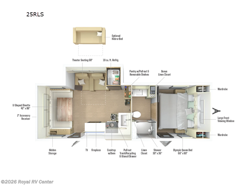 2026 Winnebago Thrive 25RLS - New Travel Trailer For Sale by Royal RV Center in Middlebury, Indiana features Slideout