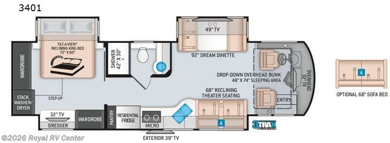 2021 Thor Motor Coach Aria 3401 - Used Class A For Sale by Royal RV Center in Middlebury, Indiana features Slideout