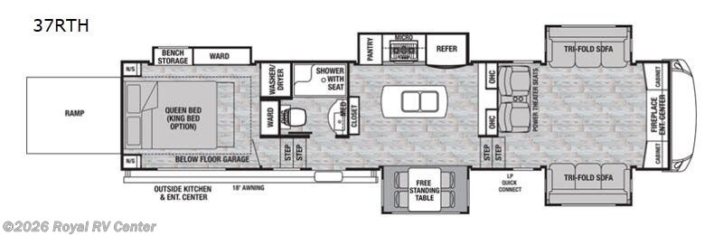 2020 Forest River Cedar Creek Silverback 37RTH - Used Toy Hauler For Sale by Royal RV Center in Middlebury, Indiana features Slideout