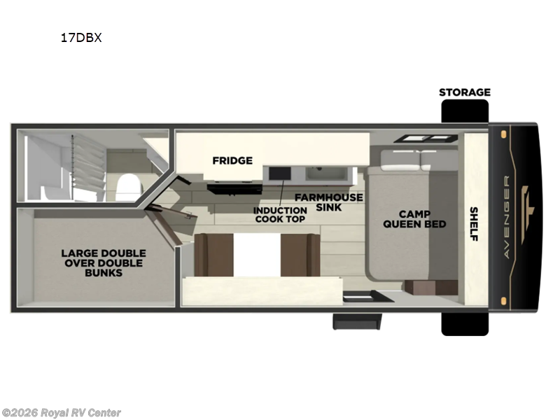 2027 Forest River Avenger LT 17DBX - New Travel Trailer For Sale by Royal RV Center in Middlebury, Indiana