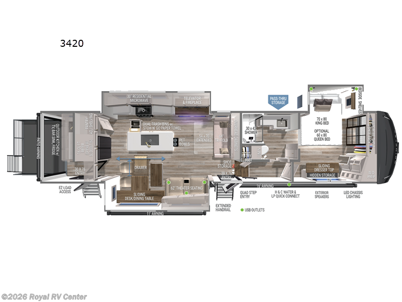 2027 Brinkley RV Model Z 3420 - New Fifth Wheel For Sale by Royal RV Center in Middlebury, Indiana features Slideout