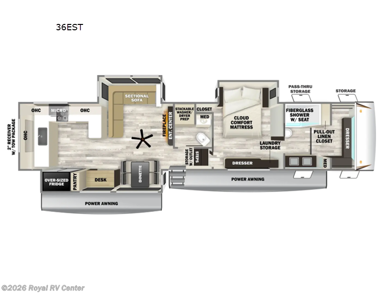 2027 Forest River Sabre 36EST - New Fifth Wheel For Sale by Royal RV Center in Middlebury, Indiana features Slideout