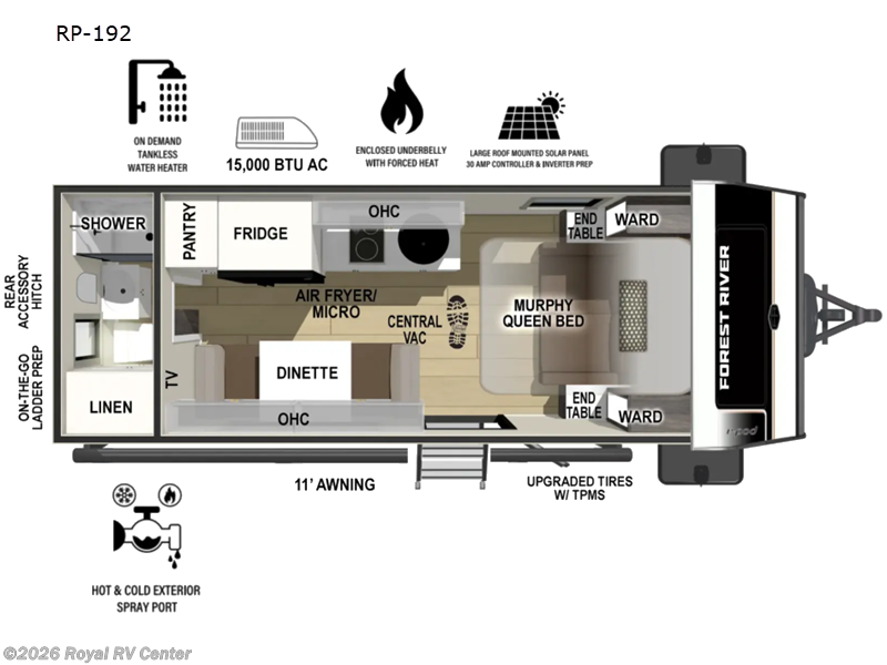 2027 Forest River R Pod RP-192 - New Travel Trailer For Sale by Royal RV Center in Middlebury, Indiana