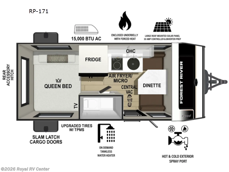 2027 Forest River R Pod RP-171 - New Travel Trailer For Sale by Royal RV Center in Middlebury, Indiana
