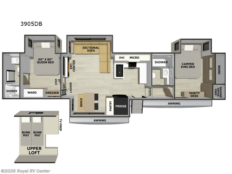 2027 Forest River Sierra 3905DB - New Fifth Wheel For Sale by Royal RV Center in Middlebury, Indiana features Slideout