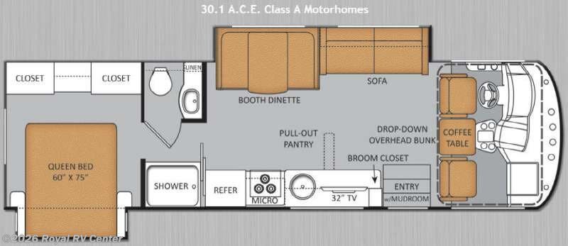 2014 Thor Motor Coach ACE 30 1 - Used Class A For Sale by Royal RV Center in Middlebury, Indiana features Slideout