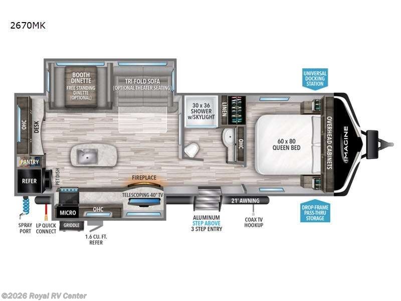 2022 Grand Design Imagine 2670MK - Used Travel Trailer For Sale by Royal RV Center in Middlebury, Indiana features Slideout