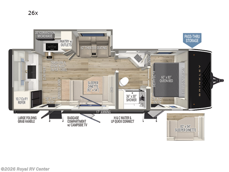 2027 Brinkley RV Model Ix 26x - New Travel Trailer For Sale by Royal RV Center in Middlebury, Indiana features Slideout