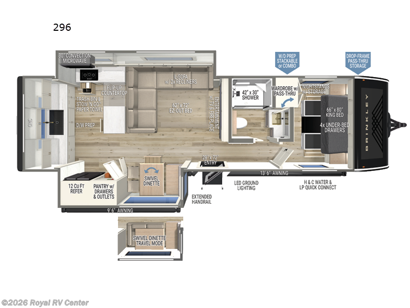 2027 Brinkley RV Model I 296 - New Travel Trailer For Sale by Royal RV Center in Middlebury, Indiana features Slideout