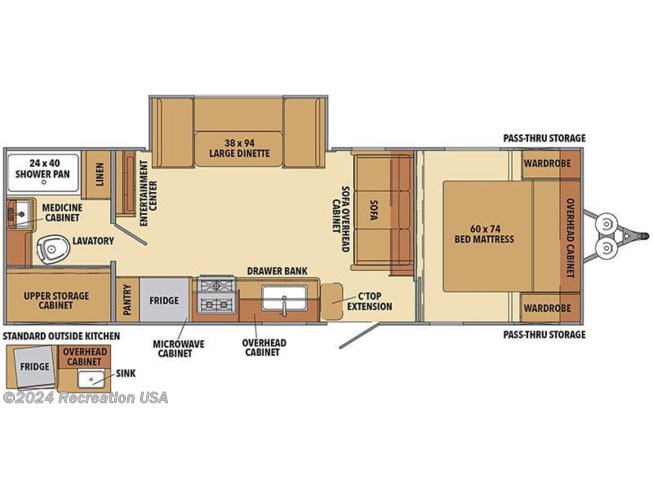 Floorplan of 2022 Shasta Shasta 25RB