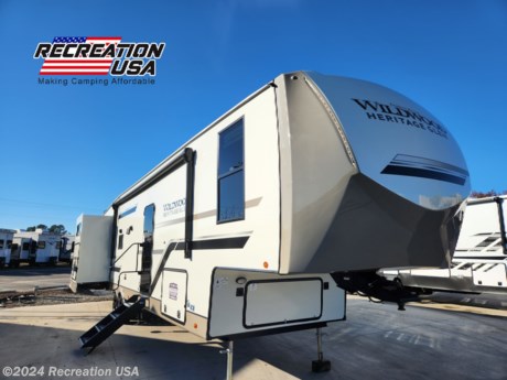 &lt;p&gt;50 AMP, 200 WATT ROOF MOUNTED SOLAR PACKAGE 200W PANEL, 30AMP CHARGE CONTROLLER, 12V BATTERY 2ND 15K A/C IN BEDROOM 6 PT AUTO LEVEL, 4 SLIDE, 2 FULL BATHS, LUXURIOUS FIFTH WHEEL - 2024 Forest River Wildwood Heritage Glen 356QB - *** Price Includes Prep *** - National Shipping Available NO HIDDEN FEES&lt;/p&gt;
&lt;p&gt;No... Camper... Left... Behind... Bring the whole gang with you in the 356QB. The biggest bunkhouse in the Heritage Glen lineup, this floorplan sports 2 FULL BATHROOMS! Guests can use your 2nd bathroom through the rear entrance. A well-appointed outside kitchen rounds out this unbelievable floorplan.&lt;/p&gt;
&lt;p&gt;CAMBRIDGE INTERIOR DECOR&amp;nbsp;&lt;/p&gt;
&lt;p&gt;UPGRADE OPTIONS PACKAGE&amp;nbsp;&lt;/p&gt;
&lt;p&gt;VIP PACKAGE&lt;/p&gt;
&lt;p&gt;200 WATT ROOF MOUNTED SOLAR PACKAGE 200W PANEL, 30AMP CHARGE CONTROLLER, 12V BATTERY&lt;/p&gt;
&lt;p&gt;2ND 15K A/C IN BEDROOM&lt;/p&gt;
&lt;p&gt;6 PT AUTO LEVEL&lt;/p&gt;
&lt;h2 class=&quot;&quot; data-sourcepos=&quot;1:1-1:101&quot;&gt;&lt;span style=&quot;font-size: 12pt;&quot;&gt;Unleash Adventure: Explore the 2024 Forest River Wildwood Heritage Glen 356QB with Recreation USA!&lt;/span&gt;&lt;/h2&gt;
&lt;p data-sourcepos=&quot;5:1-5:41&quot;&gt;Ready to break free from the ordinary and forge unforgettable memories under the wide-open sky? Look no further than the &lt;strong&gt;2024 Forest River Wildwood Heritage Glen 356QB&lt;/strong&gt;, now gracing the lot at Recreation USA! This luxurious fifth wheel is your passport to boundless adventure, and we&#39;re offering it at an &lt;strong&gt;unbeatable price&lt;/strong&gt;, backed by our commitment to &lt;strong&gt;transparency and exceptional service&lt;/strong&gt;.&lt;/p&gt;
&lt;p data-sourcepos=&quot;7:1-7:16&quot;&gt;&lt;strong&gt;Step inside&lt;/strong&gt;:&lt;/p&gt;
&lt;ul data-sourcepos=&quot;9:1-10:24&quot;&gt;
&lt;li data-sourcepos=&quot;9:1-9:168&quot;&gt;&lt;strong&gt;Remarkable space&lt;/strong&gt;:&amp;nbsp;Comfortably sleeps up to 7 with a king-size master bed,&amp;nbsp;twin bunks,&amp;nbsp;and a pull-out sofa.&amp;nbsp;Two full bathrooms ensure everyone gets ready in style.&lt;/li&gt;
&lt;li data-sourcepos=&quot;10:1-10:24&quot;&gt;&lt;strong&gt;Luxurious comfort&lt;/strong&gt;:&amp;nbsp;Rich,&amp;nbsp;Saddle-colored wood cabinetry and European Oak-toned flooring create a warm and inviting atmosphere.&amp;nbsp;Plush sofas,&amp;nbsp;a fireplace,&amp;nbsp;and a 50&quot; LED TV set the stage for cozy evenings.&lt;/li&gt;
&lt;li data-sourcepos=&quot;11:1-11:201&quot;&gt;&lt;strong&gt;Outdoor oasis&lt;/strong&gt;:&amp;nbsp;An expansive slide-out reveals a U-shaped dinette and tri-fold sofa,&amp;nbsp;perfect for family meals and game nights.&amp;nbsp;The outdoor kitchen and bar let you cook and connect under the stars.&lt;/li&gt;
&lt;li data-sourcepos=&quot;12:1-13:0&quot;&gt;&lt;strong&gt;Unmatched convenience&lt;/strong&gt;:&amp;nbsp;Heated and enclosed underbelly,&amp;nbsp;central switch center,&amp;nbsp;and power stabilizer jacks make for effortless setup and carefree comfort.&lt;/li&gt;
&lt;/ul&gt;
&lt;p data-sourcepos=&quot;14:1-14:21&quot;&gt;&lt;strong&gt;Adventure awaits&lt;/strong&gt;:&lt;/p&gt;
&lt;ul data-sourcepos=&quot;16:1-16:148&quot;&gt;
&lt;li data-sourcepos=&quot;16:1-16:148&quot;&gt;&lt;strong&gt;Hit the road with confidence&lt;/strong&gt;:&amp;nbsp;Lightweight construction and advanced towing features make this beauty easy to navigate.&amp;nbsp;Explore hidden gems and conquer new landscapes with ease.&lt;/li&gt;
&lt;li data-sourcepos=&quot;17:1-18:0&quot;&gt;&lt;strong&gt;No hidden fees, just smiles&lt;/strong&gt;:&amp;nbsp;Recreation USA is synonymous with transparency and value.&amp;nbsp;We offer&amp;nbsp;&lt;strong&gt;competitive financing&lt;/strong&gt;,&amp;nbsp;&lt;strong&gt;national shipping&lt;/strong&gt;,&amp;nbsp;and&amp;nbsp;&lt;strong&gt;full service&lt;/strong&gt;&amp;nbsp;on every camper.&amp;nbsp;We believe in making your dream RV a reality,&amp;nbsp;hassle-free!&lt;/li&gt;
&lt;/ul&gt;
&lt;p data-sourcepos=&quot;19:1-19:298&quot;&gt;&lt;strong&gt;Don&#39;t settle for the ordinary. Live the adventure you deserve with the 2024 Forest River Wildwood Heritage Glen 356QB from Recreation USA. Visit our website at WWW.RECREATIONUSA.COM or call us today 843-215-1800&lt;/strong&gt;&lt;/p&gt;
&lt;p data-sourcepos=&quot;21:1-21:56&quot;&gt;&lt;strong&gt;Here&#39;s why Recreation USA is your #1 choice for RVs:&lt;/strong&gt;&lt;/p&gt;
&lt;ul data-sourcepos=&quot;23:1-26:19&quot;&gt;
&lt;li data-sourcepos=&quot;23:1-23:81&quot;&gt;&lt;strong&gt;Unbeatable prices&lt;/strong&gt;:&amp;nbsp;We negotiate down to the bone to get you the best deals.&lt;/li&gt;
&lt;li data-sourcepos=&quot;24:1-24:90&quot;&gt;&lt;strong&gt;Competitive financing&lt;/strong&gt;:&amp;nbsp;Get pre-approved in minutes and choose from flexible options.&lt;/li&gt;
&lt;li data-sourcepos=&quot;25:1-25:73&quot;&gt;&lt;strong&gt;National shipping&lt;/strong&gt;:&amp;nbsp;We deliver your dream RV right to your doorstep.&lt;/li&gt;
&lt;li data-sourcepos=&quot;26:1-26:19&quot;&gt;&lt;strong&gt;Full service&lt;/strong&gt;:&amp;nbsp;Our expert technicians ensure your camper is ready for adventure.&lt;/li&gt;
&lt;li data-sourcepos=&quot;27:1-28:0&quot;&gt;&lt;strong&gt;No hidden fees&lt;/strong&gt;:&amp;nbsp;We believe in transparency and building trust.&lt;/li&gt;
&lt;/ul&gt;
&lt;p data-sourcepos=&quot;29:1-29:65&quot;&gt;&lt;strong&gt;Live the Recreation USA difference! See you on the open road!&lt;/strong&gt;&lt;/p&gt;
&lt;p data-sourcepos=&quot;31:1-31:18&quot;&gt;&lt;strong&gt;Call us today!&lt;/strong&gt;&lt;/p&gt;
&lt;p data-sourcepos=&quot;33:1-33:37&quot;&gt;&lt;strong&gt;Phone number:&lt;/strong&gt; 843-215-1800&lt;/p&gt;
&lt;p data-sourcepos=&quot;35:1-35:34&quot;&gt;&lt;strong&gt;Website:&lt;/strong&gt; &lt;a href=&quot;https://WWW.RECREATIONUSA.COM&quot;&gt;WWW.RECREATIONUSA.COM&lt;/a&gt;&lt;/p&gt;
&lt;p data-sourcepos=&quot;39:1-39:78&quot;&gt;&lt;strong&gt;#RVLife #ForestRiver #WildwoodHeritageGlen #RecreationUSA #AdventureAwaits&lt;/strong&gt;&lt;/p&gt;