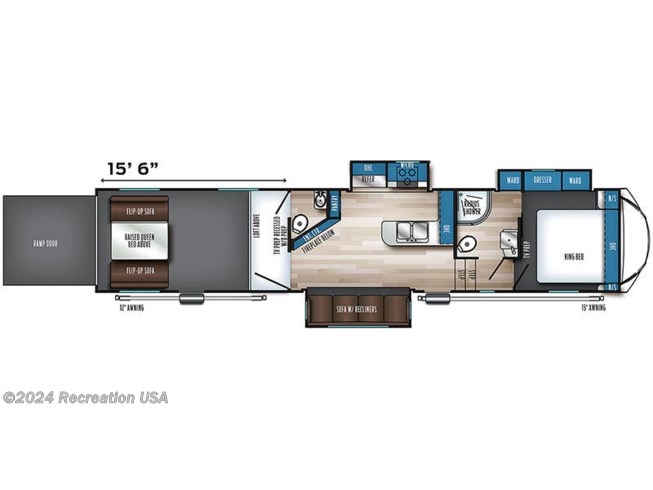 2023 Forest River Vengeance Rogue Armored 383 floorplan image