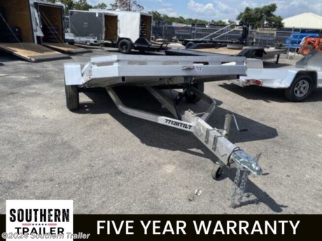 &lt;p&gt;New Aluma 7712H Tilt Trailer for sale.&lt;/p&gt;
&lt;p&gt;- 77&quot; Wide X 12&#39; Long&lt;/p&gt;
&lt;p&gt;-3500# Rubber torsion axle (rated at 2990#) - No brakes - Easy lube hubs&lt;/p&gt;
&lt;p&gt;-ST205/75R14 LRC radial tires&lt;/p&gt;
&lt;p&gt;-Aluminum wheels,&lt;/p&gt;
&lt;p&gt;-Aluminum fenders&lt;/p&gt;
&lt;p&gt;-Extruded aluminum floor&lt;/p&gt;
&lt;p&gt;-7&quot; Heavy-duty frame rail&lt;/p&gt;
&lt;p&gt;-A-Framed aluminum tongue, 2&quot; coupler&lt;/p&gt;
&lt;p&gt;-(6) Stake pockets (3 per side)&lt;/p&gt;
&lt;p&gt;-(4) Tie down loops (2 per side)&lt;/p&gt;
&lt;p&gt;-Swivel tongue jack,&lt;/p&gt;
&lt;p&gt;-LED Lighting package,&lt;/p&gt;
&lt;p&gt;-safety chains&lt;/p&gt;
&lt;p&gt;-Hydraulic dampener&lt;/p&gt;
&lt;p&gt;-Hydraulic lift for gas shock&lt;/p&gt;
&lt;p&gt;-Overall width = 101.5&quot;&lt;/p&gt;
&lt;p&gt;-Overall length = 194.5&quot;&lt;/p&gt;
&lt;p&gt;-15 Degree Tilt&lt;/p&gt;
&lt;p&gt;-5 Year Factory Warranty&lt;/p&gt;
&lt;p&gt;&amp;nbsp;&lt;span style=&quot;color: #363636; font-family: Hind, sans-serif; font-size: 16px;&quot;&gt;* Please call or email us to verify that this trailer is still for sale * *NO DOC FEES !!! NO INBOUND FREIGHT FEES !!! NO SETUP FEES !!! All prices are Plus Tax, Title, License. All prices are already discounted for&amp;nbsp; Cash, Check, Finance or RENT TO OWN. We offer financing through Sheffield Financial with approved credit on some new trailers . Here at Southern Trailer we try to have a good selection of trailers in stock and for sale at our Englewood, Florida location. We are a licensed Florida trailer dealer. We stock enclosed cargo trailers, ATV Trailers, UTV Trailers, dump trailer, tilt bed equipment trailers, Implement trailers, Car Haulers, Aluminum trailer, Utility Trailer, Box Trailer, Used trailer for sale, Bobcat trailer, car trailer, Race trailers, Gooseneck Trailer, Hydraulic dovetail trailers, Low pro trailers, Enclosed Car Trailers, Construction trailers, Craft Trailers, tool trailers, Deckover Trailers, farm trailers, seed trailers, skid loader trailer, scissor lift trailers, forklift trailers, motorcycle trailers, slingshot trailer, Buggy Haulers, Jeep Trailers, SXS Trailer, Pipetop Trailer, Spring loaded gate trailers, Trailer to haul my golf cart, Pintle trailer, backhoe trailer, landscape trailer, lawn care trailer. Trailer dealer near me. Trailer dealer in florida, trailer sales in florida, trailer dealer near tampa, trailer sales near Sarasota. Trailer Dealer near Palmetto Florida, Trailer Dealer near Port Charlotte. Trailer sales in Charlotte county. Trailer sales in Sarasota County. We also offer trailer parts and trailer service like wheel bearing, brakes, seals, lighting, welding on steel and aluminum. We are located close to Tampa Florida, Sarasota Florida, Englewood Florida, Port Charlotte FL, Arcadia Florida, Bradenton Florida, Longboat Key Florida, North Port Florida, Venice Florida, Palmetto Florida, Nokomis Florida, Osprey Florida, Fort Myers Florida, Largo Florida, Lakeland Florida, Myakka City Florida, Punta Gorda Florida, Wauchula Florida, Bartow Florida, Brandon Florida, Ruskin Florida, Parrish Florida. We are a dealer for Aluma Aluminum trailers, Anvil enclosed cargo trailers, Load Trail Trailer, Load max Trailers, Belmont Trailers, Xpress and High Country by Alcom Aluminum Enclosed Trailers, Down 2 Earth&amp;nbsp;Trailers, Sarasota County Trailer Dealer. Southern Trailer is not responsible for any typos, errors, or misprints. . Model number may be different on MSO and Trailer than we have listed if built on robot line&lt;/span&gt;&lt;/p&gt;
&lt;div&gt;&amp;nbsp;&lt;/div&gt;