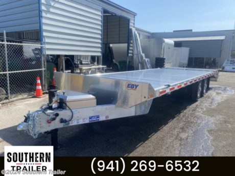 &lt;p&gt;We offer RENT TO OWN and also offer Traditional Financing with approved credit !! This Trailer is for sale at Southern Trailer in Englewood Florida.&lt;/p&gt;
&lt;p&gt;&lt;strong&gt;NEW EBY 102X24&#39;6&quot; Deckover Equipment Trailer&lt;/strong&gt;&lt;/p&gt;
&lt;p&gt;Coupler 2-5/16&quot; adjustable ball coupler, 8&quot; channel. 15,000# rating&lt;br&gt;GVWR 14,000#&lt;br&gt;Axles (2) 7,000# torsion ride&amp;nbsp;&lt;br&gt;Suspension Rubber torsion&lt;br&gt;Brakes Electric brakes on both axles&lt;br&gt;Wheels 16&quot; steel, 8-bolt&lt;br&gt;Tires 235/80R16 load range E&lt;br&gt;Landing Leg 12,000# side-wind jack with drop leg&lt;br&gt;Deck Height 34-1/2&quot;&lt;br&gt;Frame 10-3/8&quot; channel&lt;br&gt;Floor Extruded aluminum deck with 5-1/2&quot; side rails, 51&quot; beaver tail at rear&lt;br&gt;Stake Pockets/Rub Rails Both sides&lt;br&gt;Ramps (2) Hinged rear ramps, 60&quot; long &amp;times; 16&quot; wide, tube frame with angle cross-members, store in upright position,adjustable to match track width&lt;br&gt;Lights (1 Set) Oval stop/tail/turn lights, 1&quot; round clearance and marker lights (All LED)&lt;br&gt;Electrical 7-pin RV plug, break-away kit&lt;br&gt;Tie-Downs (4) Removable stake pocket mount&lt;/p&gt;
&lt;p&gt;* Please call or email us to verify that this trailer is still for sale * *NO DOC FEES !!! NO INBOUND FREIGHT FEES !!! NO SETUP FEES !!! All prices are Plus Tax, Title, License. All prices are already discounted for&amp;nbsp; Cash, Check, Finance or RENT TO OWN. We offer financing through Sheffield Financial with approved credit on some new trailers . Here at Southern Trailer we try to have a good selection of trailers in stock and for sale at our Englewood, Florida location. We are a licensed Florida trailer dealer. We stock enclosed cargo trailers, ATV Trailers, UTV Trailers, dump trailer, tilt bed equipment trailers, Implement trailers, Car Haulers, Aluminum trailer, Utility Trailer, Box Trailer, Used trailer for sale, Bobcat trailer, car trailer, Race trailers, Gooseneck Trailer, Hydraulic dovetail trailers, Low pro trailers, Enclosed Car Trailers, Construction trailers, Craft Trailers, tool trailers, Deckover Trailers, farm trailers, seed trailers, skid loader trailer, scissor lift trailers, forklift trailers, motorcycle trailers, slingshot trailer, Buggy Haulers, Jeep Trailers, SXS Trailer, Pipetop Trailer, Spring loaded gate trailers, Trailer to haul my golf cart, Pintle trailer, backhoe trailer, landscape trailer, lawn care trailer. Trailer dealer near me. Trailer dealer in florida, trailer sales in florida, trailer dealer near tampa, trailer sales near Sarasota. Trailer Dealer near Palmetto Florida, Trailer Dealer near Port Charlotte. Trailer sales in Charlotte county. Trailer sales in Sarasota County. We also offer trailer parts and trailer service like wheel bearing, brakes, seals, lighting, welding on steel and aluminum. We are located close to Tampa Florida, Sarasota Florida, Englewood Florida, Port Charlotte FL, Arcadia Florida, Bradenton Florida, Longboat Key Florida, North Port Florida, Venice Florida, Palmetto Florida, Nokomis Florida, Osprey Florida, Fort Myers Florida, Largo Florida, Lakeland Florida, Myakka City Florida, Punta Gorda Florida, Wauchula Florida, Bartow Florida, Brandon Florida, Ruskin Florida, Parrish Florida. We are a dealer for Aluma Aluminum trailers, Anvil enclosed cargo trailers, Load Trail Trailer, Load max Trailers, Belmont Trailers, Xpress and High Country by Alcom Aluminum Enclosed Trailers, Down 2 Earth Trailers, Belmont Aluminum Trailer dealer. Southern Trailer is not responsible for any typos, errors, or misprints. . Model number may be different on MSO and Trailer than we have listed if built on robot line&lt;/p&gt;
