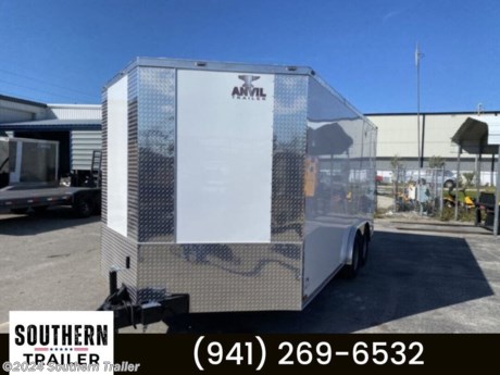 &lt;p&gt;&lt;span style=&quot;box-sizing: inherit; color: #363636; font-family: Hind, sans-serif; font-size: 16px;&quot;&gt;We offer RENT TO OWN and also offer Traditional Financing with approved credit !! This Trailer is for sale at Southern Trailer in&amp;nbsp;&lt;/span&gt;&lt;span style=&quot;box-sizing: inherit; color: #363636; font-family: Hind, sans-serif; font-size: 16px;&quot;&gt;Englewood&lt;/span&gt;&lt;span style=&quot;box-sizing: inherit; color: #363636; font-family: Hind, sans-serif; font-size: 16px;&quot;&gt;&amp;nbsp;Florida.&lt;/span&gt;&lt;/p&gt;
&lt;p&gt;New Anvil AT8X16TA Enclosed Cargo Trailer for sale.&lt;/p&gt;
&lt;p&gt;- 7000 LB GVWR&lt;/p&gt;
&lt;p&gt;&lt;strong&gt;-.080 Exterior Polycore&lt;/strong&gt;&lt;/p&gt;
&lt;p&gt;-24&quot; on center roof bows&lt;/p&gt;
&lt;p&gt;-6&#39;6&quot;&#39; Interior Height&lt;/p&gt;
&lt;p&gt;-V-Nose&lt;/p&gt;
&lt;p&gt;-Ramp Door with Flap&lt;/p&gt;
&lt;p&gt;-LED Exterior Lights&lt;/p&gt;
&lt;p&gt;-24&quot; Stoneguard&lt;/p&gt;
&lt;p&gt;-15&quot; Radial Tires&lt;/p&gt;
&lt;p&gt;-Brakes on all 4 wheels&lt;/p&gt;
&lt;p&gt;-EZ Lube Hubs&lt;/p&gt;
&lt;p&gt;-2 5/16&quot; Coupler&lt;/p&gt;
&lt;p&gt;-12 Volt dome light&lt;/p&gt;
&lt;p&gt;-Steel Tubular Frame&lt;/p&gt;
&lt;p&gt;-6&quot; Tubular main Frame&lt;/p&gt;
&lt;p&gt;-16&quot; On center floor and walls&lt;/p&gt;
&lt;p&gt;-36&quot; Side door with Flush lock&lt;/p&gt;
&lt;p&gt;-3/8&quot; Plywood walls&lt;/p&gt;
&lt;p&gt;-3/4&quot; Plywood floor&lt;/p&gt;
&lt;p&gt;-Galvalume roofing&lt;/p&gt;
&lt;p&gt;&lt;span style=&quot;box-sizing: inherit; color: #222222; font-family: Arial, Helvetica, sans-serif; font-size: small;&quot;&gt;&amp;nbsp;&lt;/span&gt;&lt;span style=&quot;box-sizing: inherit; color: #363636; font-family: Hind, sans-serif; font-size: 16px;&quot;&gt;* Please call or email us to verify that this trailer is still for sale * *NO DOC FEES !!! NO INBOUND FREIGHT FEES !!! NO SETUP FEES !!! All prices are Plus Tax, Title, License. All prices are already discounted for&amp;nbsp; Cash, Check, Finance or RENT TO OWN. We offer financing through Sheffield Financial with approved credit on some new trailers . Here at Southern Trailer we try to have a good selection of trailers in stock and for sale at our Englewood, Florida location. We are a licensed Florida trailer dealer. We stock enclosed cargo trailers, ATV Trailers, UTV Trailers, dump trailer, tilt bed equipment trailers, Implement trailers, Car Haulers, Aluminum trailer, Utility Trailer, Box Trailer, Used trailer for sale, Bobcat trailer, car trailer, Race trailers, Gooseneck Trailer, Hydraulic dovetail trailers, Low pro trailers, Enclosed Car Trailers, Construction trailers, Craft Trailers, tool trailers, Deckover Trailers, farm trailers, seed trailers, skid loader trailer, scissor lift trailers, forklift trailers, motorcycle trailers, slingshot trailer, Buggy Haulers, Jeep Trailers, SXS Trailer, Pipetop Trailer, Spring loaded gate trailers, Trailer to haul my golf cart, Pintle trailer, backhoe trailer, landscape trailer, lawn care trailer. Trailer dealer near me. Trailer dealer in florida, trailer sales in florida, trailer dealer near tampa, trailer sales near Sarasota. Trailer Dealer near Palmetto Florida, Trailer Dealer near Port Charlotte. Trailer sales in Charlotte county. Trailer sales in Sarasota County. We also offer trailer parts and trailer service like wheel bearing, brakes, seals, lighting, welding on steel and aluminum. We are located close to Tampa Florida, Sarasota Florida, Englewood Florida, Port Charlotte FL, Arcadia Florida, Bradenton Florida, Longboat Key Florida, North Port Florida, Venice Florida, Palmetto Florida, Nokomis Florida, Osprey Florida, Fort Myers Florida, Largo Florida, Lakeland Florida, Myakka City Florida, Punta Gorda Florida, Wauchula Florida, Bartow Florida, Brandon Florida, Ruskin Florida, Parrish Florida. We are a dealer for Aluma Aluminum trailers, Anvil enclosed cargo trailers, Load Trail Trailer, Load max Trailers, Belmont Trailers, Xpress and High Country by Alcom Aluminum Enclosed Trailers, Down 2 Earth Trailers, Belmont Aluminum Trailer dealer. Southern Trailer is not responsible for any typos, errors, or misprints. . Model number may be different on MSO and Trailer than we have listed if built on robot line&lt;/span&gt;&lt;/p&gt;