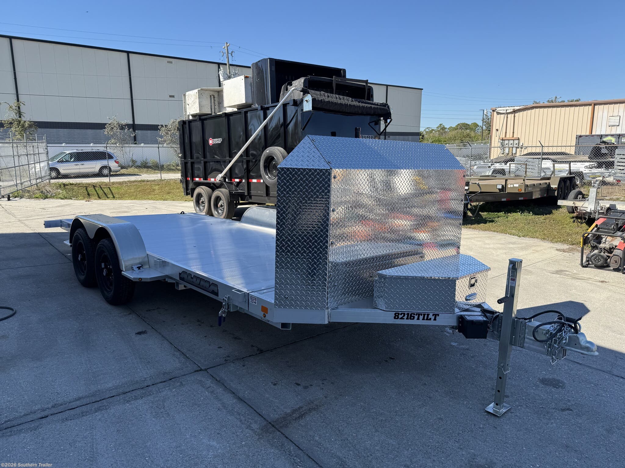 2027 Aluma 8216ANV-TILT-TA 16' Anniversary Edition Tilt Trailer 7K GVWR - New Car Hauler Trailer for sale by Southern Trailer in Englewood, Florida