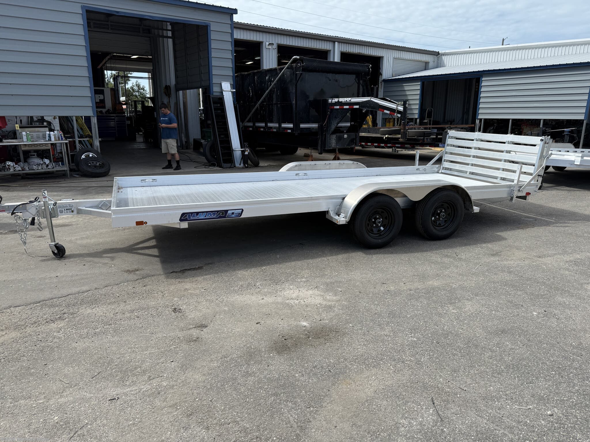 New 2027 Aluma 7818ESA-TA 18' Aluminum Deck Utility w/Bi-Fold Gate 7K GVWR available in Englewood, Florida