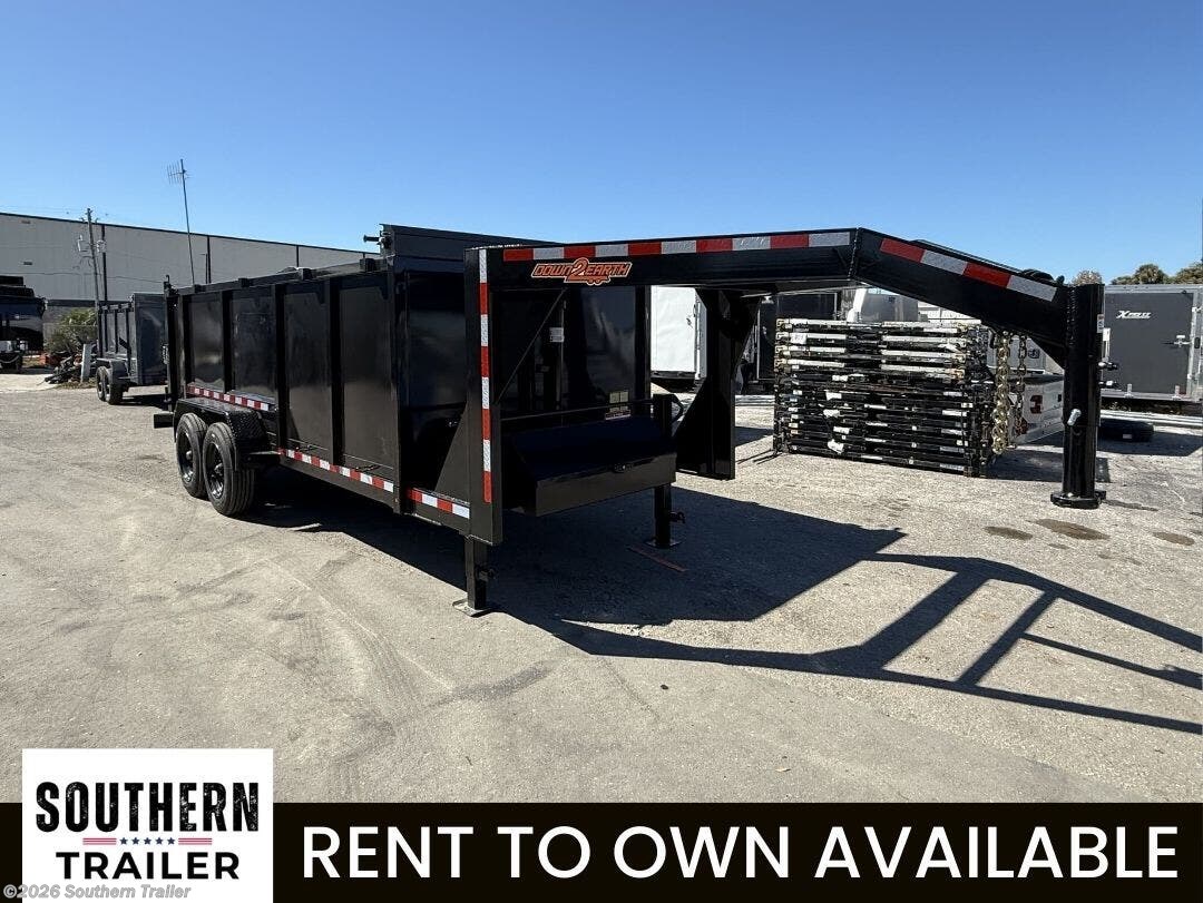 2026 Down 2 Earth 82X16 Gooseneck Dump 7GA Floor W/Tarp 17.5K LB