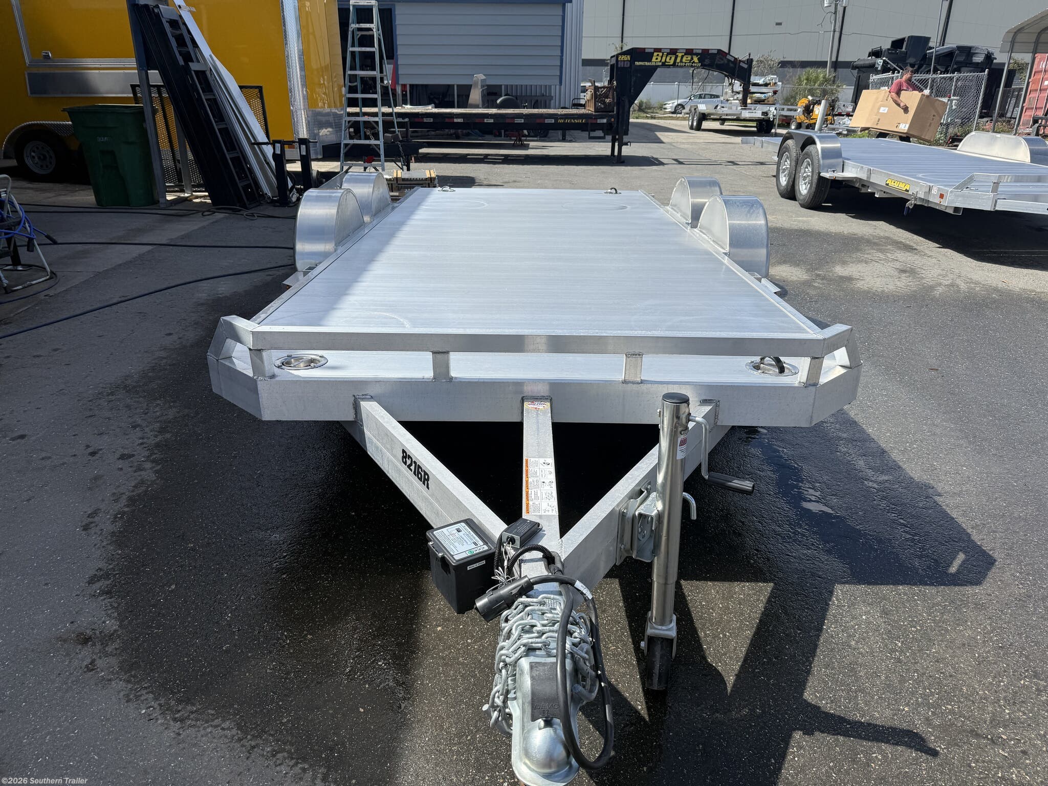 New 2027 Aluma 8216TA-R 16' Aluminum Car Trailer 7K GVWR available in Englewood, Florida