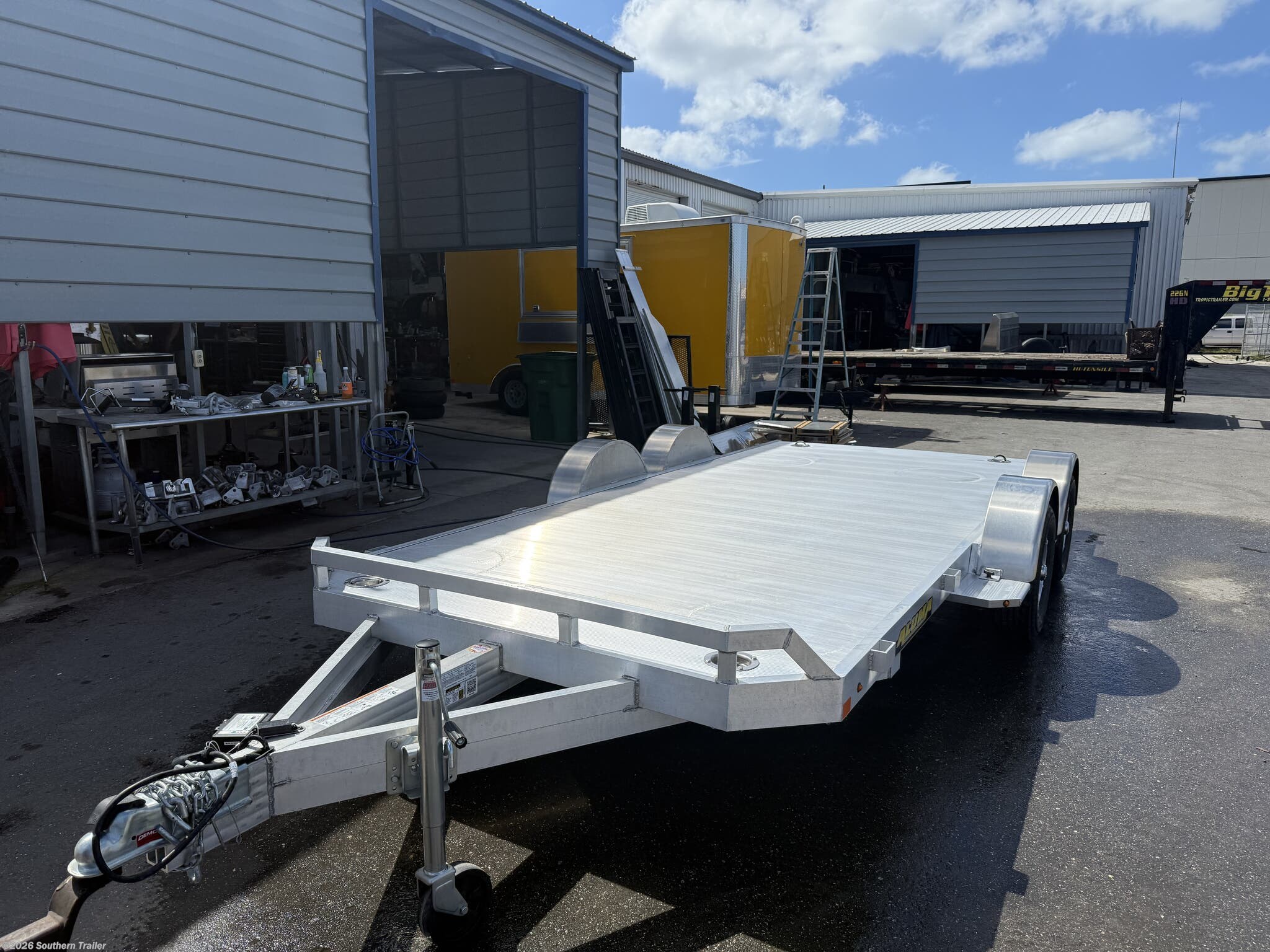 2027 Aluma 8216TA-R 16' Aluminum Car Trailer 7K GVWR