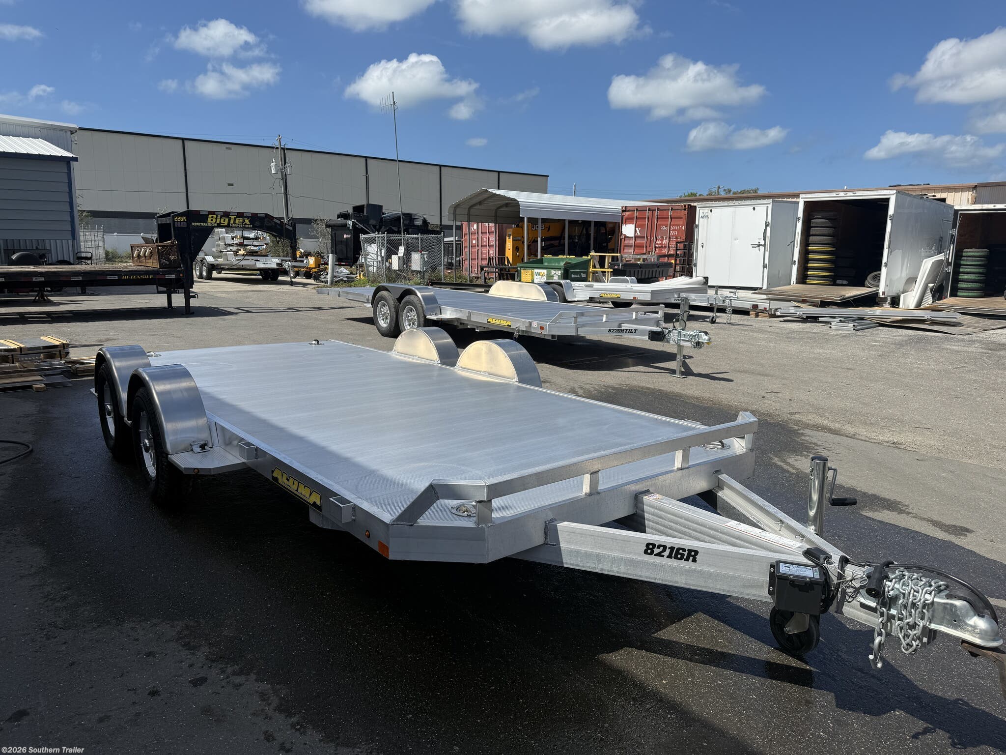 2027 Aluma 8216TA-R 16' Aluminum Car Trailer 7K GVWR - New Car Hauler Trailer for sale by Southern Trailer in Englewood, Florida