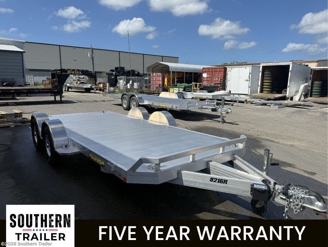 2027 Aluma 8216TA-R 16' Aluminum Car Trailer 7K GVWR