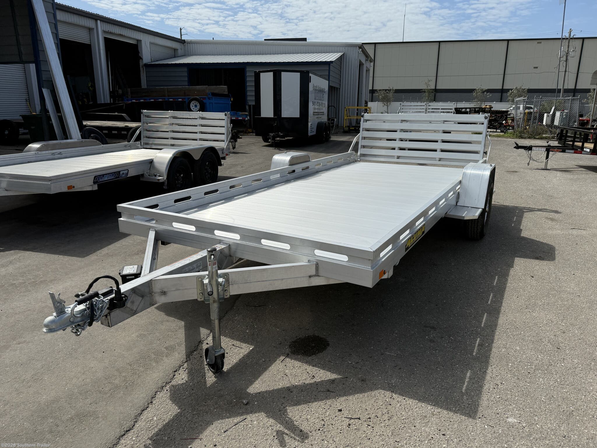 2027 Aluma 7815S-EL-BT 15' Single Axle Utility w/Brakes 4K GVWR - New Utility Trailer for sale by Southern Trailer in Englewood, Florida