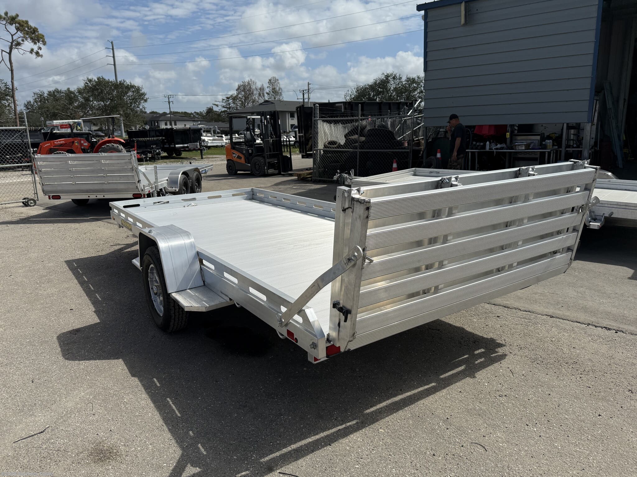 New 2027 Aluma 7815S-EL-BT 15' Single Axle Utility w/Brakes 4K GVWR available in Englewood, Florida