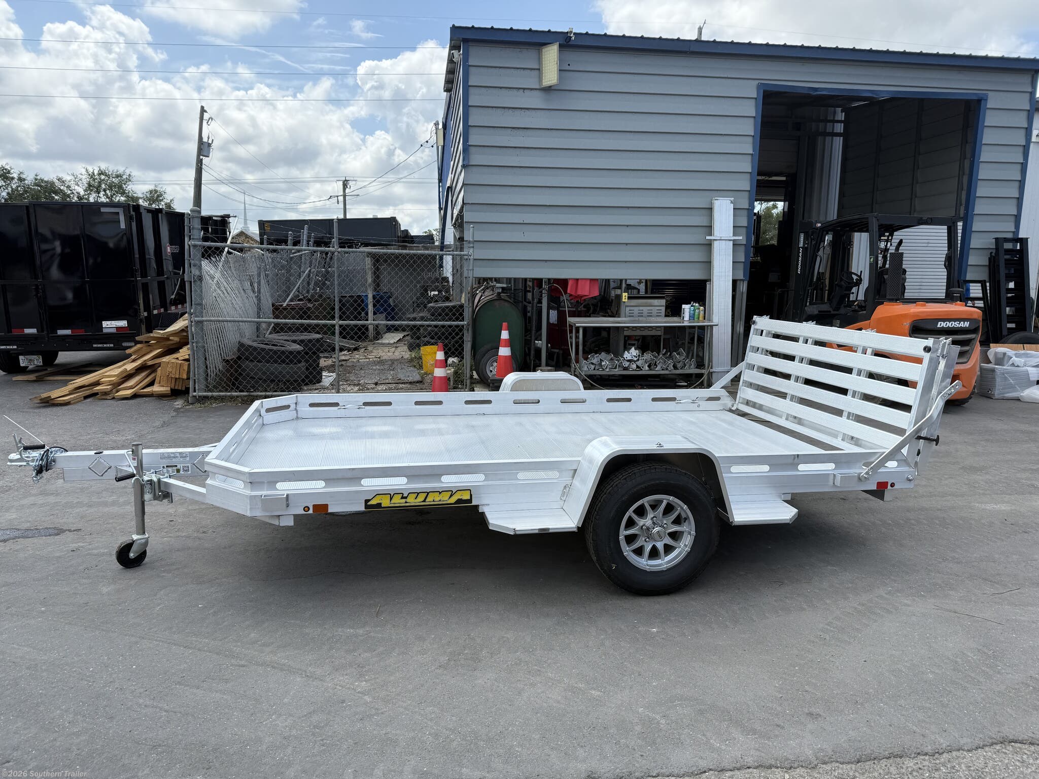 New 2027 Aluma 7712H-S-BT 77X12 Aluminum Utility Trailer Bi-Fold Gate available in Englewood, Florida