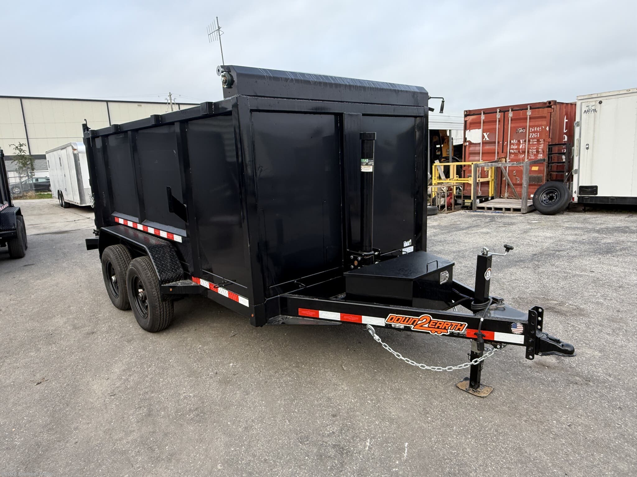 2026 Down 2 Earth 6X12X4 Tall Sided Telescopic Dump Trailer 9.9K GVW - New Dump Trailer for sale by Southern Trailer in Englewood, Florida