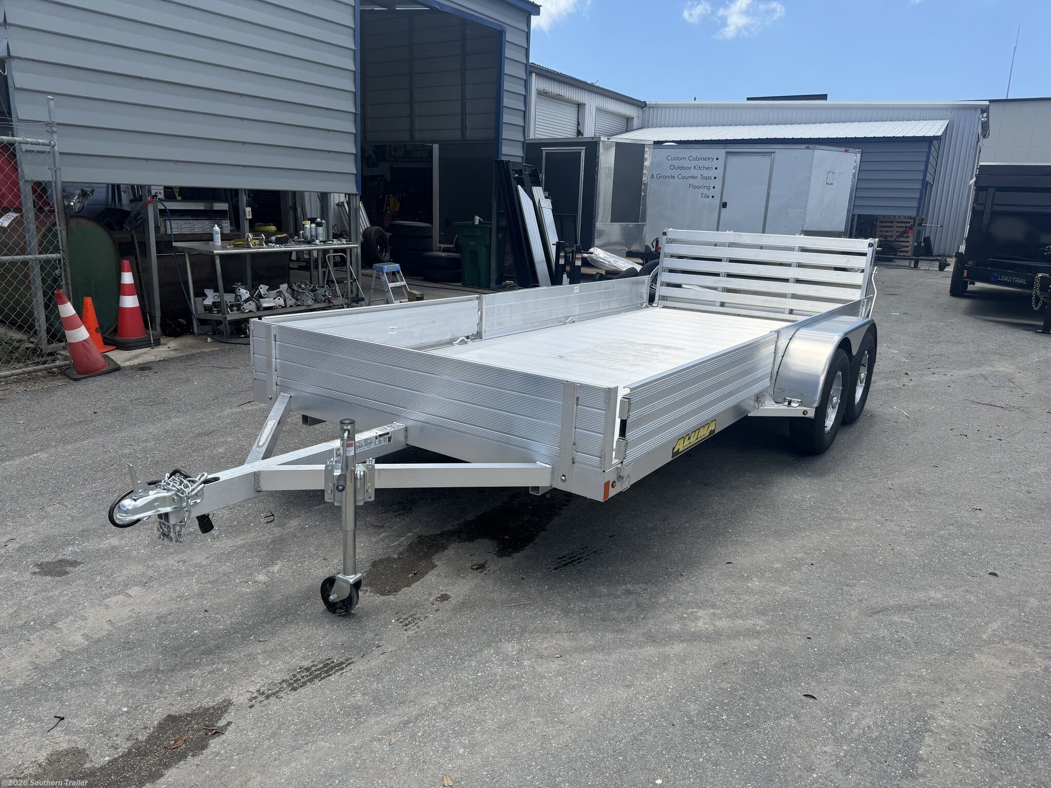 2027 Aluma 8115TA-R-BT-SR 15' Aluminum Utility Trailer w/ Side Rails 7k GVWR