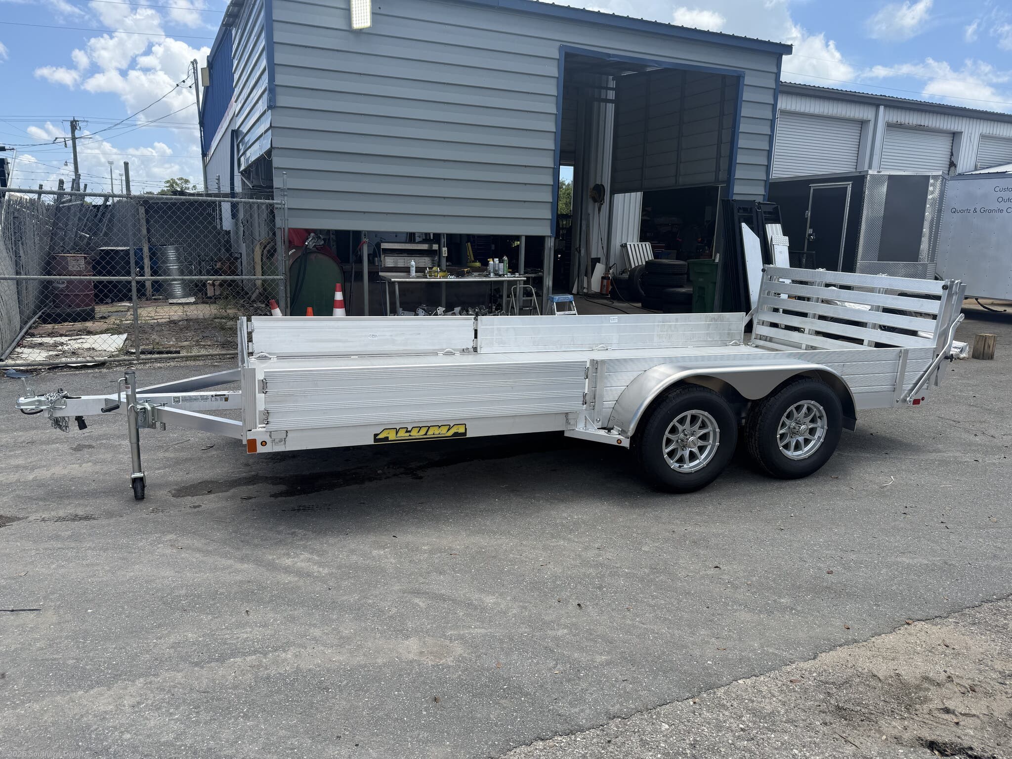 2027 8115TA-R-BT-SR 15' Aluminum Utility Trailer w/ Side Rails 7k GVWR by Aluma from Southern Trailer in Englewood, Florida