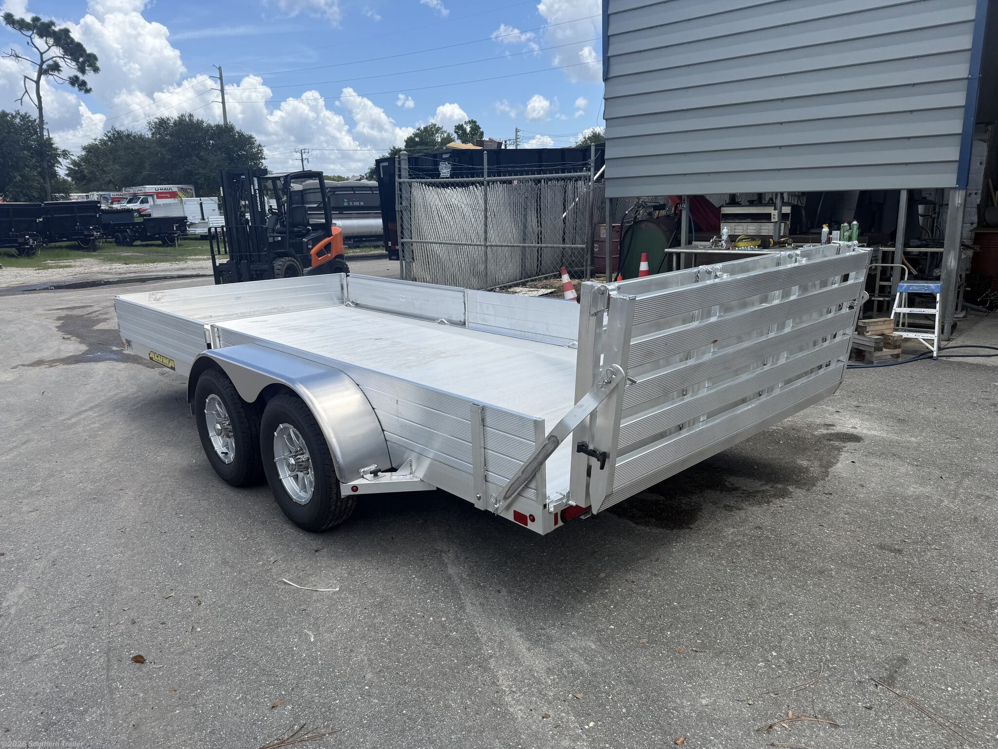 New 2027 Aluma 8115TA-R-BT-SR 15' Aluminum Utility Trailer w/ Side Rails 7k GVWR available in Englewood, Florida