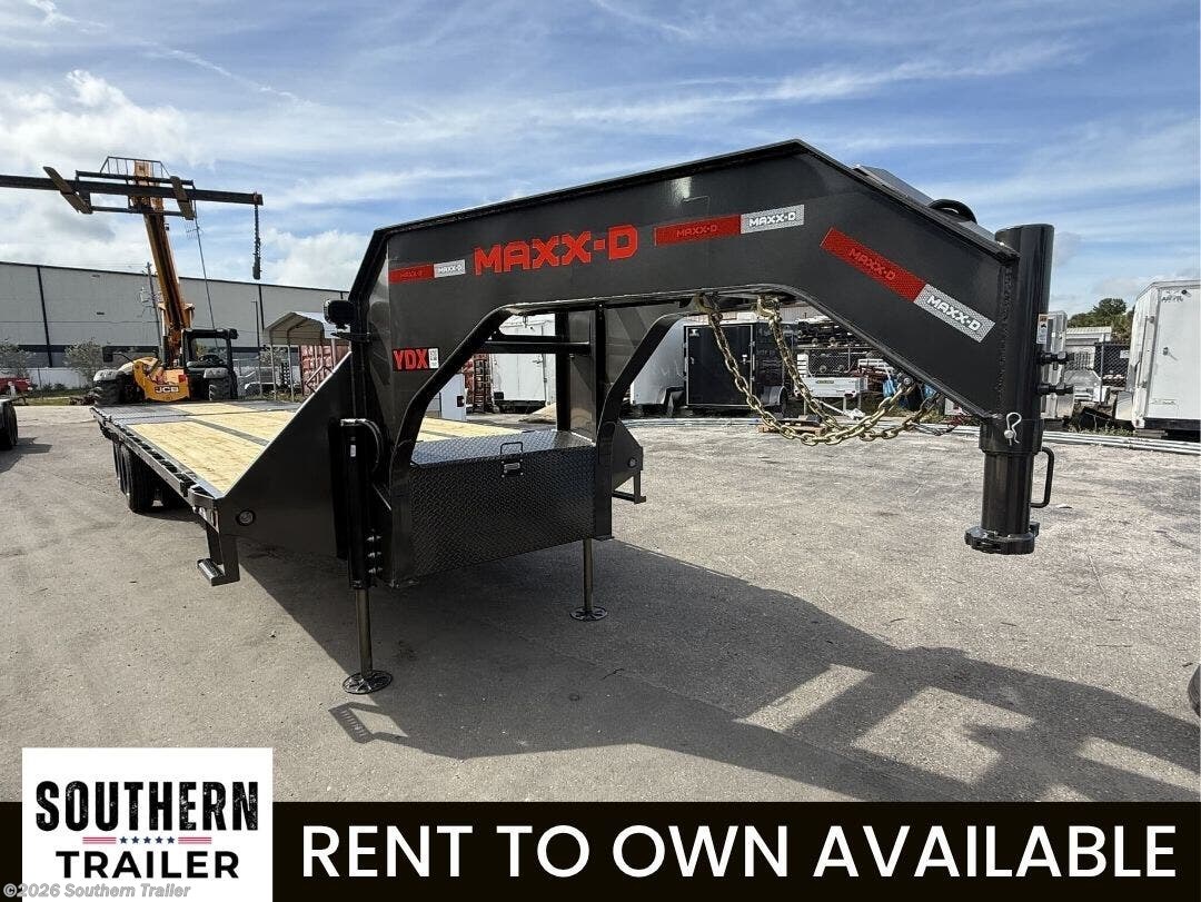 2027 MAXX-D 102X34 Gooseneck Flatbed w/Hyd. Dove &amp; Jacks 25.9K