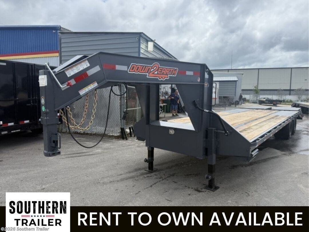 2026 Down 2 Earth 102X30 Gooseneck Flatbed Trailer 24K GVWR